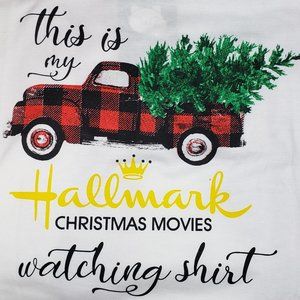 FADAZAI Unisex White with Red 3/4 Sleeve Soft Casual Christmas Movie Shirt Large